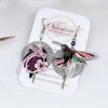 Boucles d'oreilles colibris rosaces fleurs feuilles perles asymétriques argenté par Odacassie