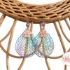 Boucles d'oreilles tons pastel pendentifs fleurs estampes gouttes par Odacassie